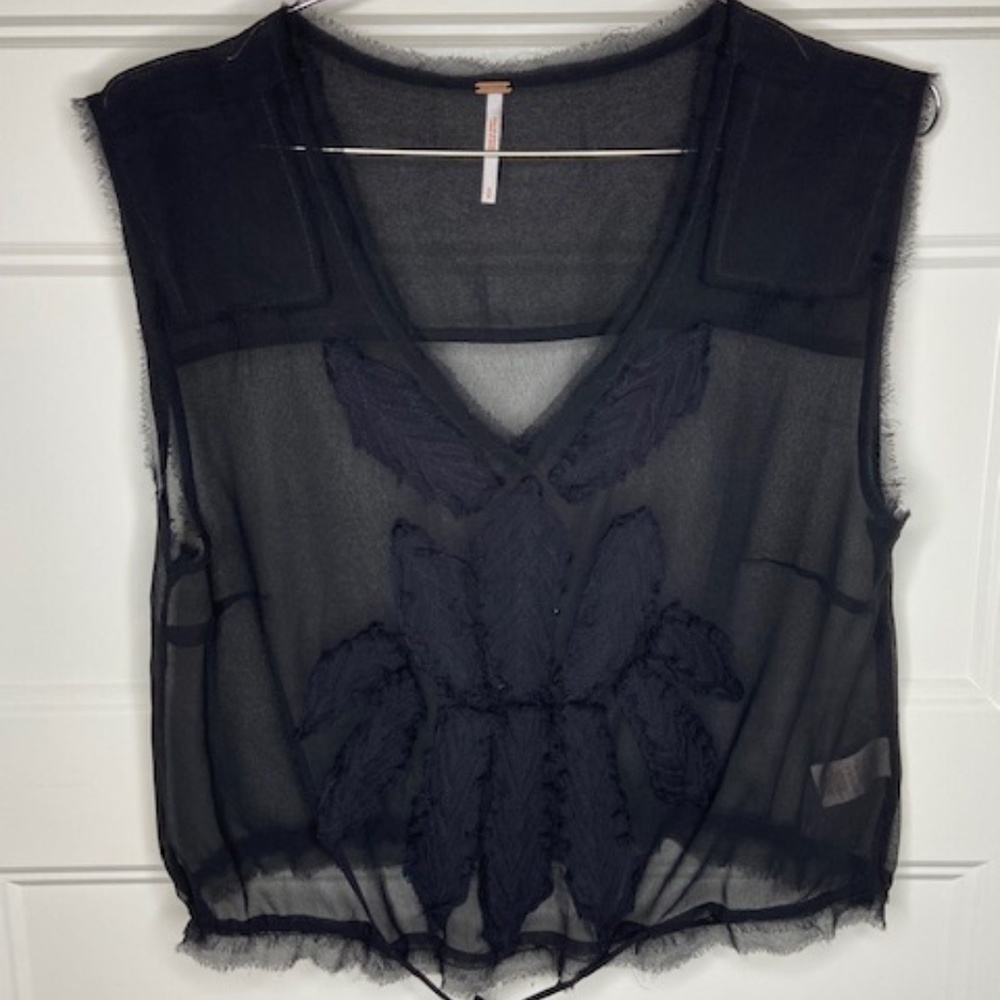 Free People Sleeveless Sheer Crop Top size S